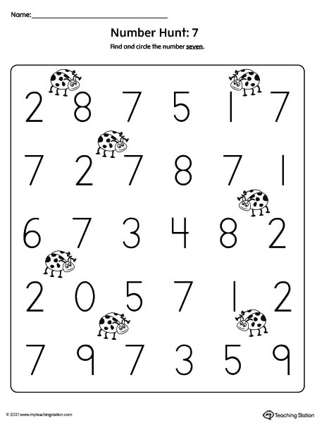 number-recognition-worksheet-find-and-circle-number-7-myteachingstation