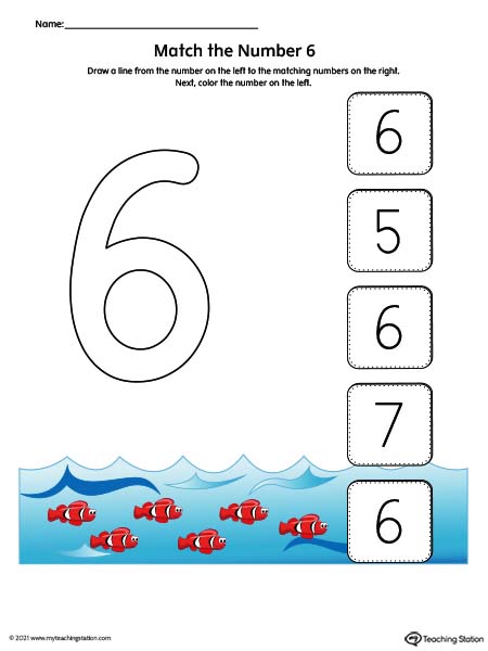 Practice number recognition by drawing a line to the matching numbers in this printable worksheet. Featuring number one. Available in color.