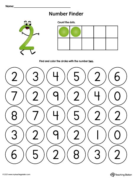 Practice identifying numbers with this number recognition printable worksheet for preschoolers. Available in color.