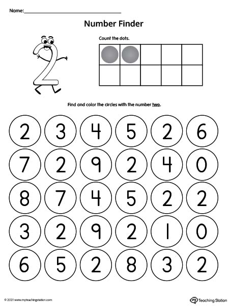 Practice identifying numbers with this number recognition printable worksheet for preschoolers.
