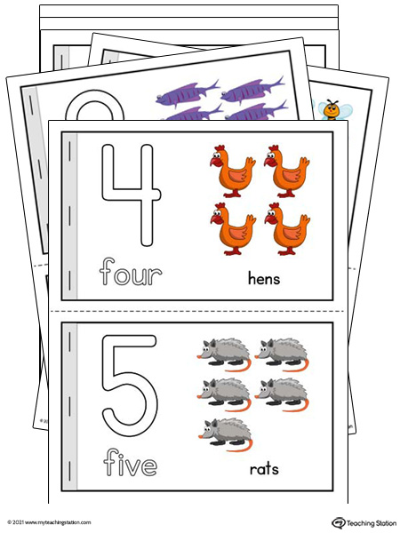Numbers 0-10 Printable Mini Book is the perfect activity for preschoolers and kindergarteners to practice identifying numbers 0-10. Available in color.