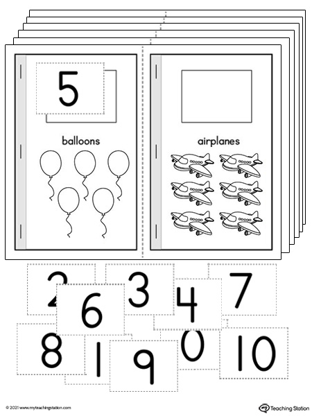 Numbers 0-10 Cut and Paste Printable Mini Book