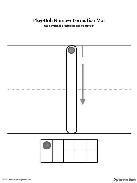 Play-Doh Number Formation Printable Mat: 1