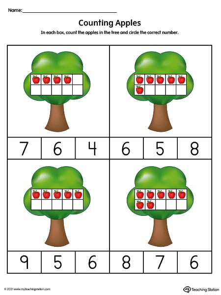 Ten Frame Worksheet 1-10 (Color)