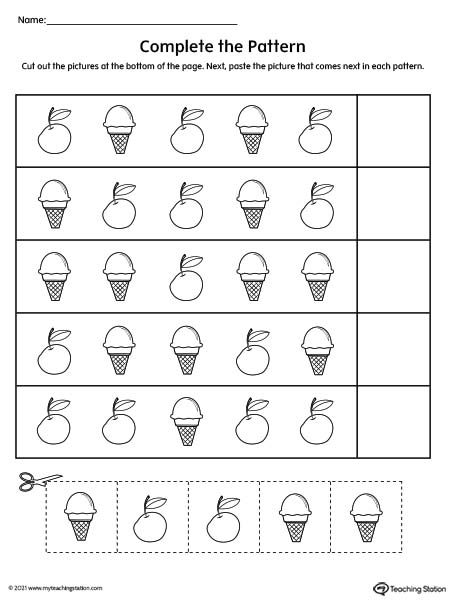 Complete the Pattern Printable: Cut & Paste