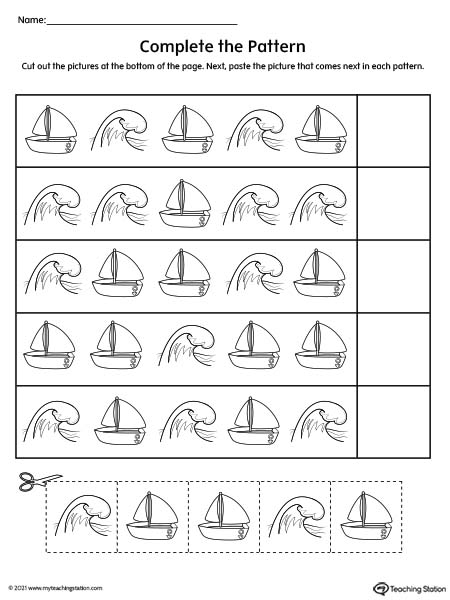 Complete the Pattern Preschool Worksheet