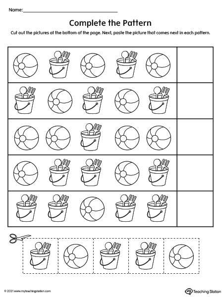 repeating pattern worksheet animals myteachingstation com