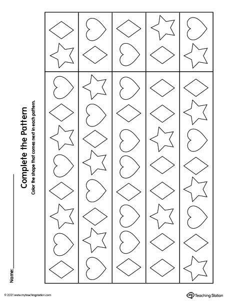 Pattern Worksheets for Kids