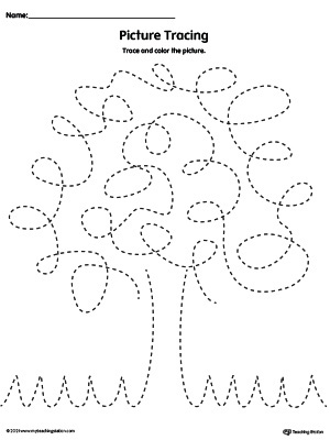 Tree Prewriting Line Tracing Worksheet