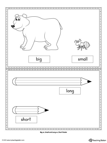 Big and Small Teaching Poster Cards