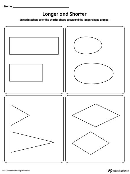 Longer and Shorter Worksheet