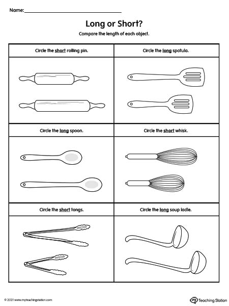 Free Preschool Kindergarten Measurement Worksheets Printable K5 
