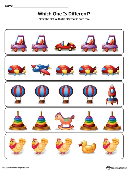 Which Toy is Different? (Color)