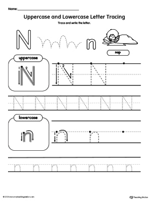 Tracing Uppercase and Lowercase Letter N