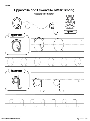 Tracing Uppercase and Lowercase Letter Q