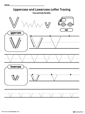 Tracing Uppercase and Lowercase Letter V